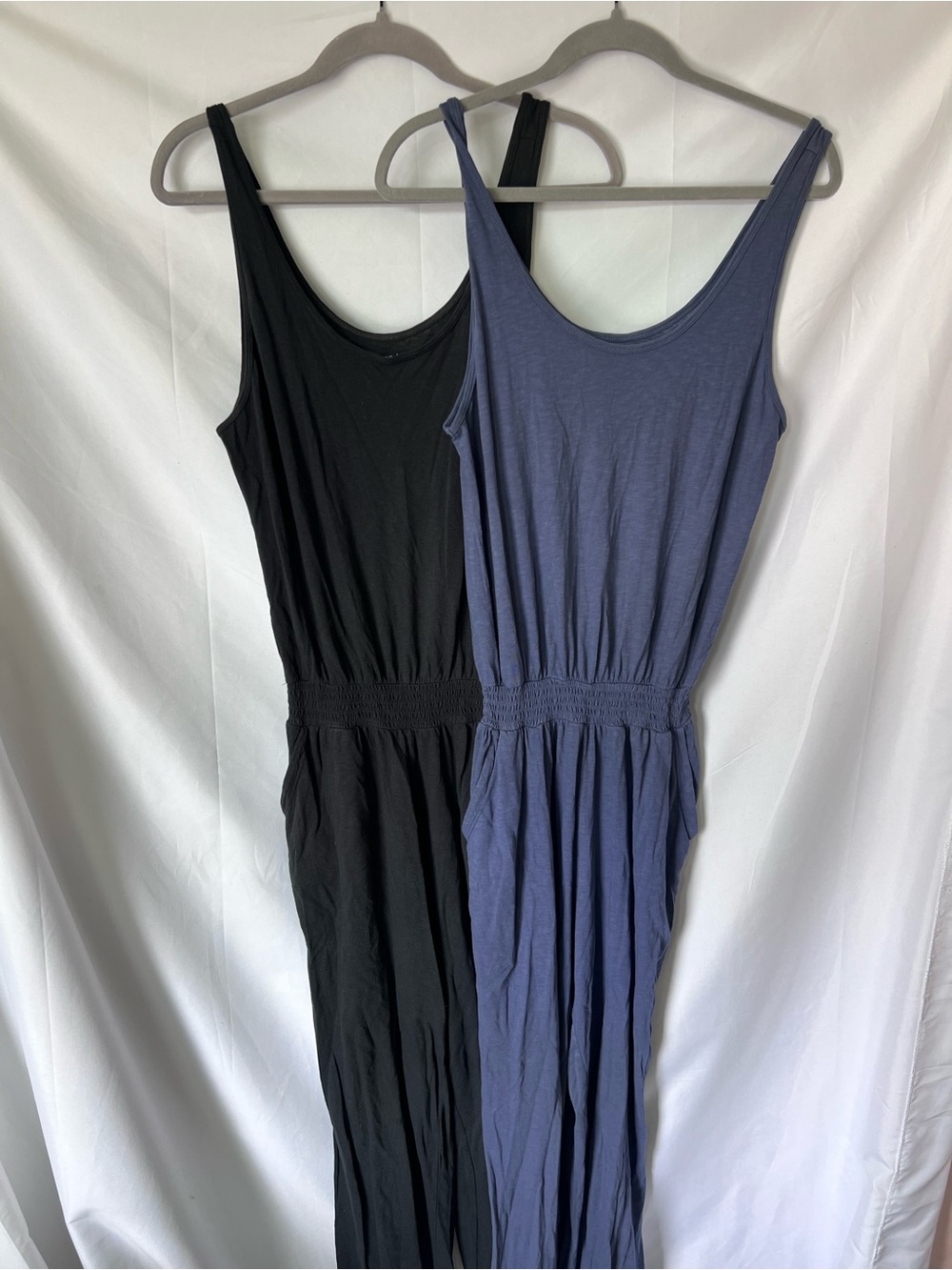 Women’s AERIE 100% Cotton Black/Blue Jumpsuit Set 29”